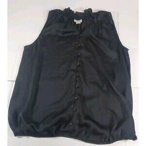 Motherhood Maternity  Black top Large Ruffle Neck‎ Sleeveless Soft